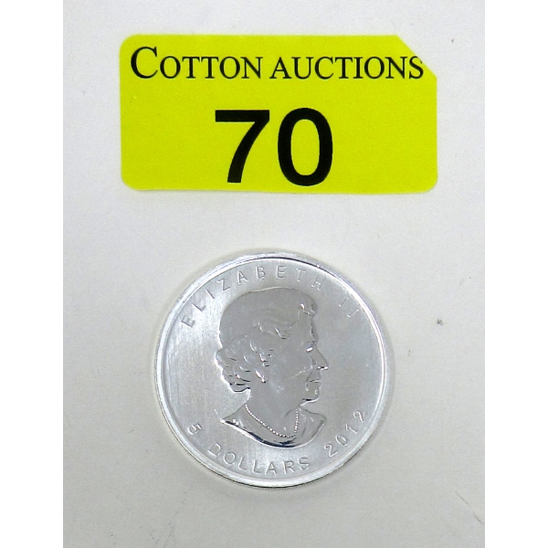 1 Oz .9999 Silver 2012 Maple Leaf Coin 