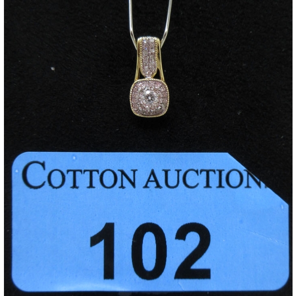 14KT Yellow Gold Estate Multi-Diamond Pendant