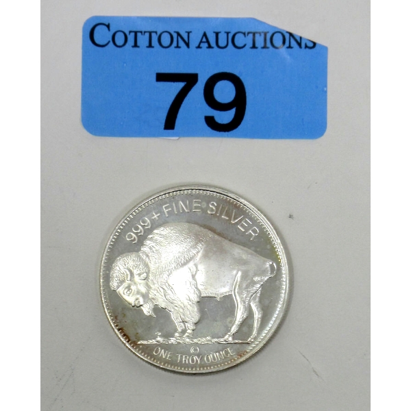 1 Oz .999+ Silver PRS Services/Buffalo Round 