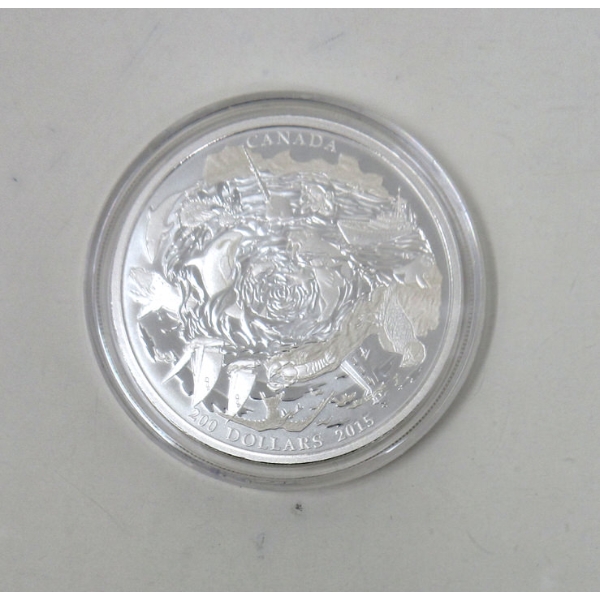 63.07 Gram .9999 Silver Coastal Waters of Canada $200 Coin 