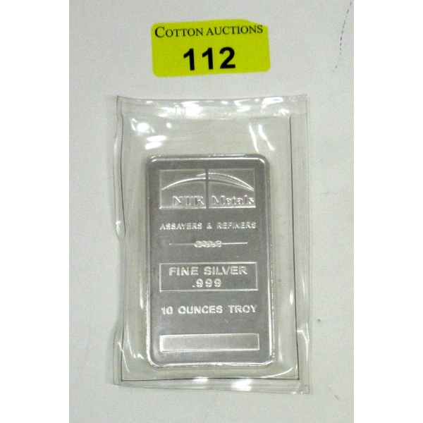 10 Troy Oz. .999 Silver NTR Bullion Bar
