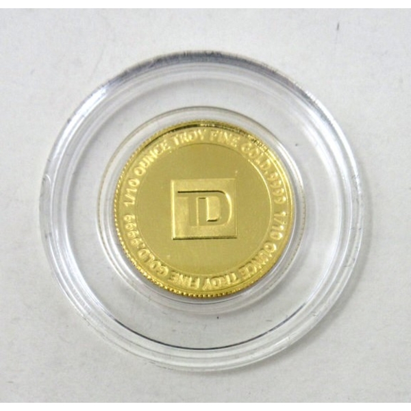 1/10 Oz TD .9999 Fine Gold Round