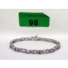 Image 1 : 6+ CTW Amethyst & Diamond Tennis Bracelet 