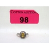 Image 1 : Citrine & Diamond Ring set in Sterling Silver 