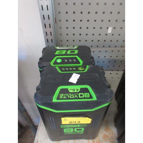 2 Greenworks Pro 80 V Lithium Tool Batteries