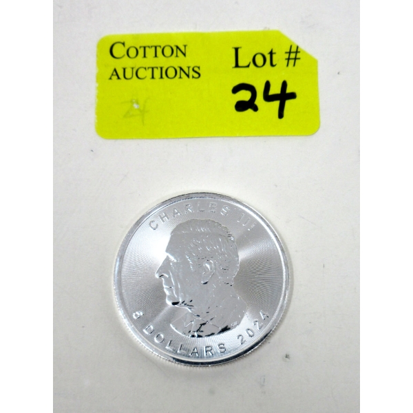 1 Oz .9999 Silver 2024 Maple Leaf Coin 