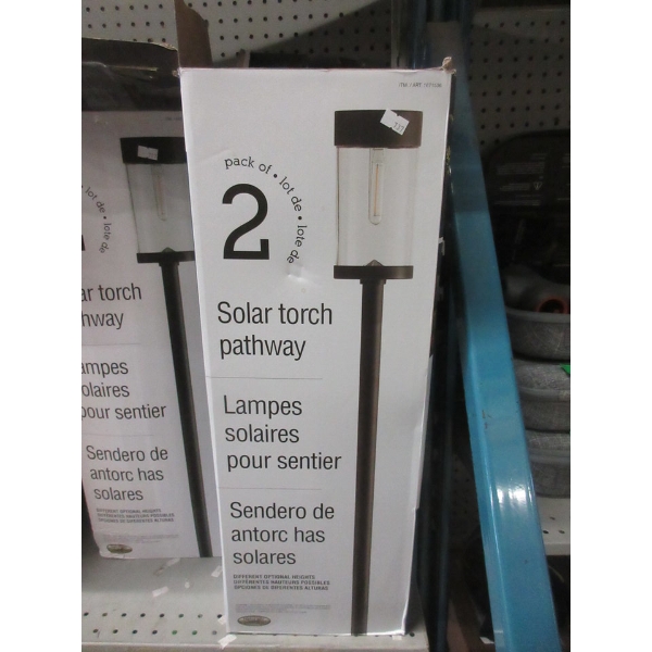 Pack of 2 Solar Torch Pathway Lights 