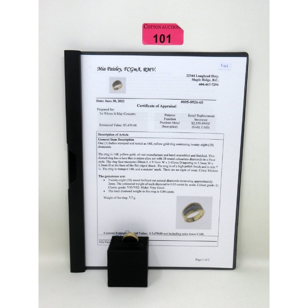 14 KT Yellow Gold .84 CTW Diamond Ring 