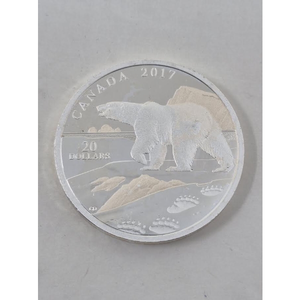 1 Oz .9999 Silver Canada Polar Bear $20 Coin 