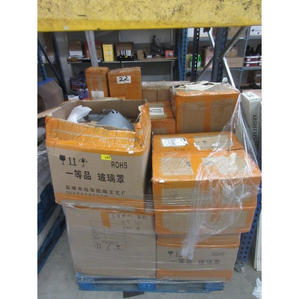 Skid of Customer Return Boxed Light Fixtures