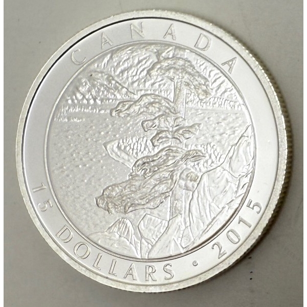 3/4 Oz .9999 Silver 2015 Canada Landscape $15 Coin 