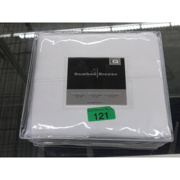 New Queen Bamboo Breeze Duvet & Sheet Set - White