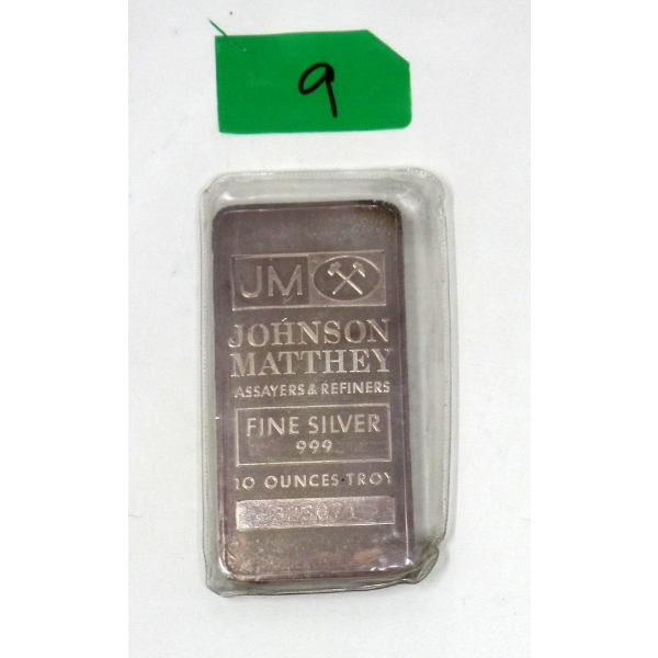 10 Oz .999 Silver Johnson Matthey Pre-Letter Bar