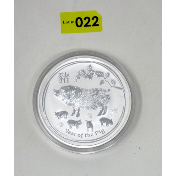 1 Kilo .9999 Silver 2019 Year of the Pig Coin 