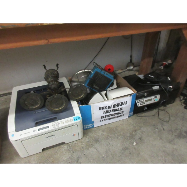 2 Printers and a Box of Electronics & Household Goods