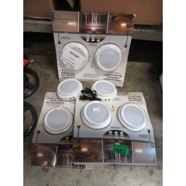 4 Sets of 2 Motion Activated Portable Lights 