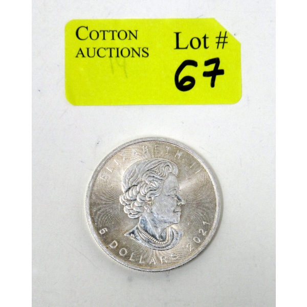 1 Oz .9999 Silver 2021 Maple Leaf Coin 