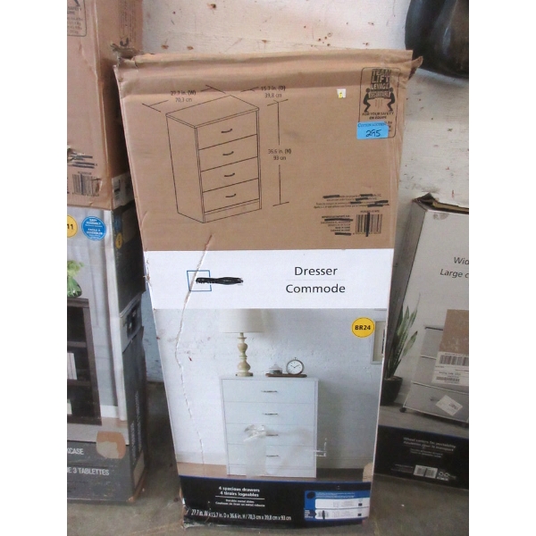 White 4 Drawer Dresser - Flat Pack