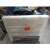 Image 1 : Twin Size Beige Fabric Upholstered Headboard