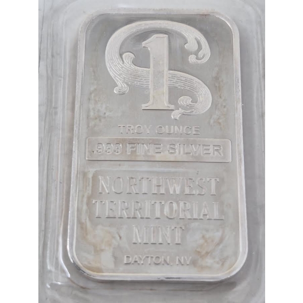 1 Oz .999 Silver Northwest Territorial Bar 
