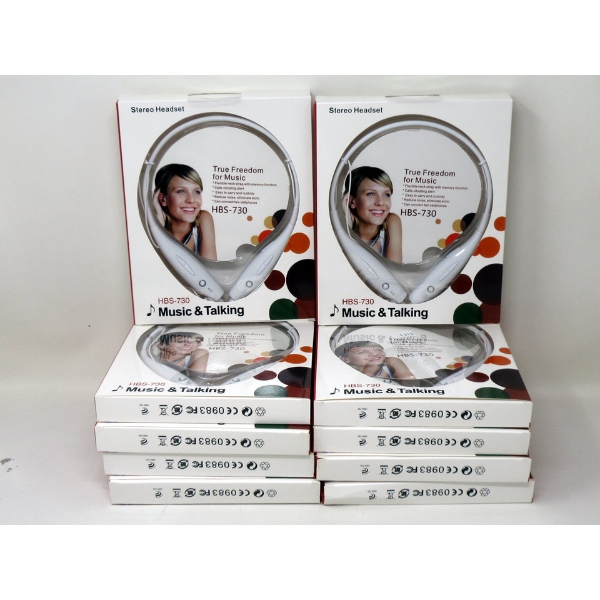 10 New HBS-730 Stereo Headsets - White
