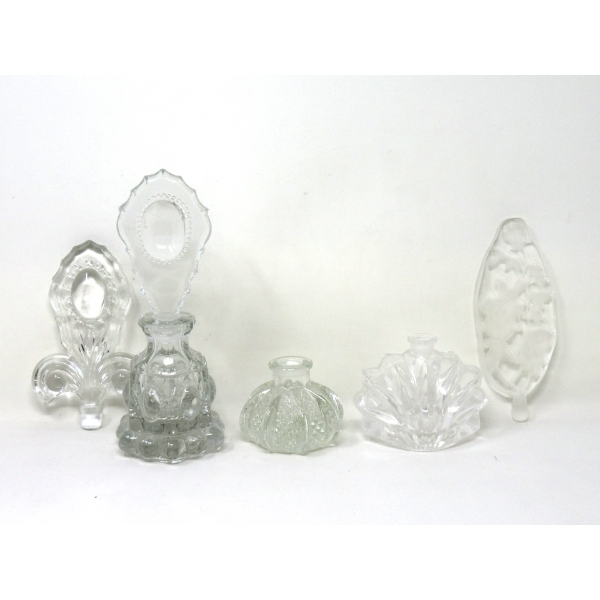 3 Antique Perfume Bottles & 3 Stoppers