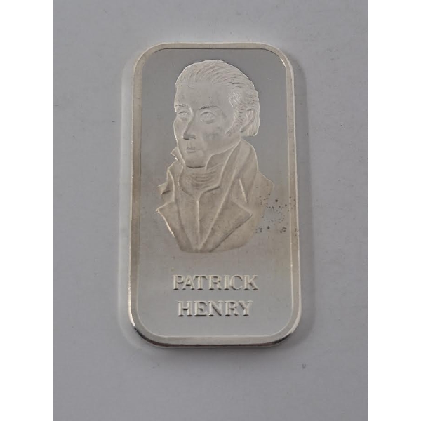 1 Oz .999 Silver Patrick Henry Bar