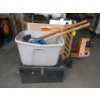 Image 1 : Metal Military Foot Locker & Tote of Tools