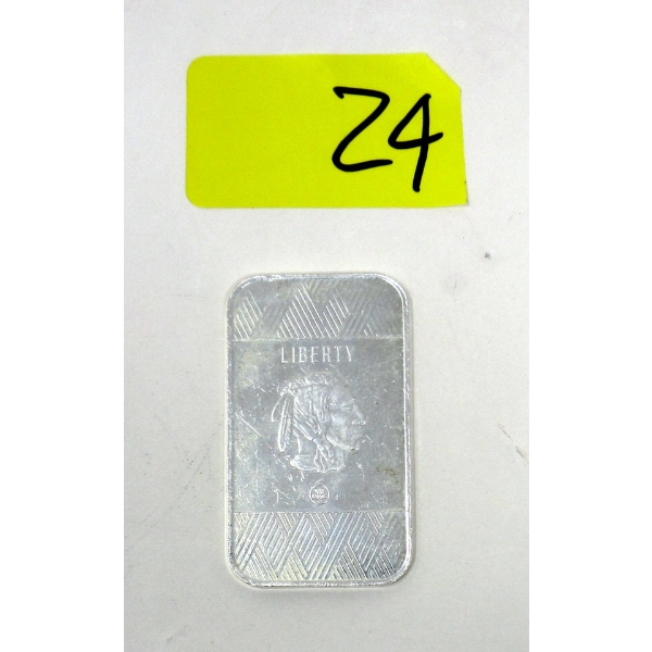 1 Oz .999 Silver Indigenous/Buffalo Bar 