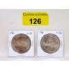 Image 1 : Two 1966 Canadian 80% Silver Dollar Coins