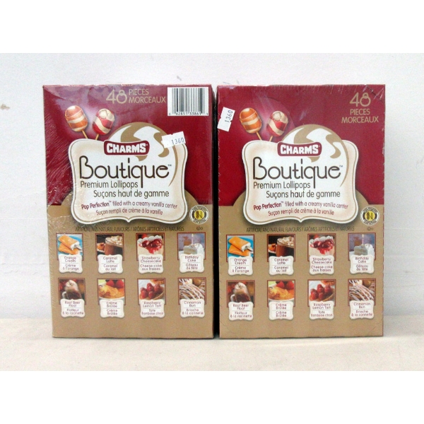 2 Boxes of 48 Charms Boutique Premium Lollipops