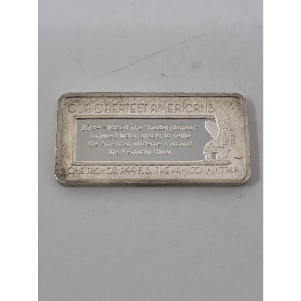 1 Oz .999 Silver Our Greatest Americans Bar