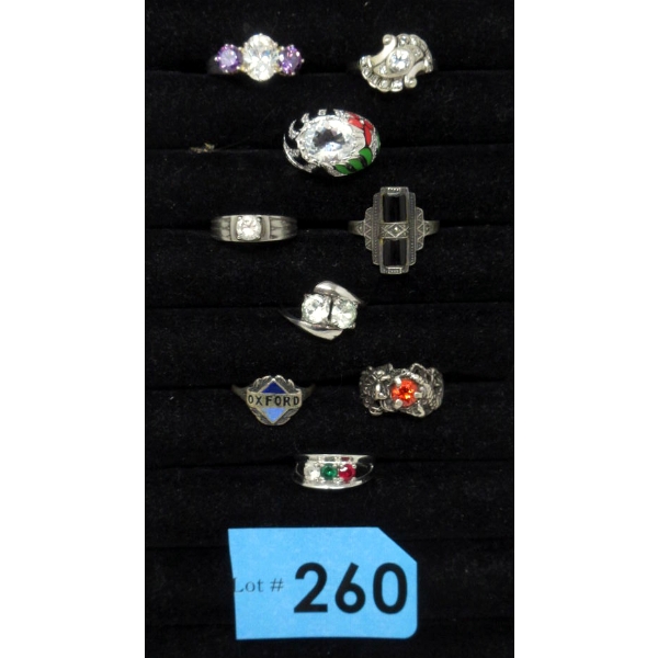Nine .925 Sterling Silver Rings - Preowned