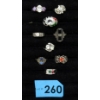 Image 1 : Nine .925 Sterling Silver Rings - Preowned