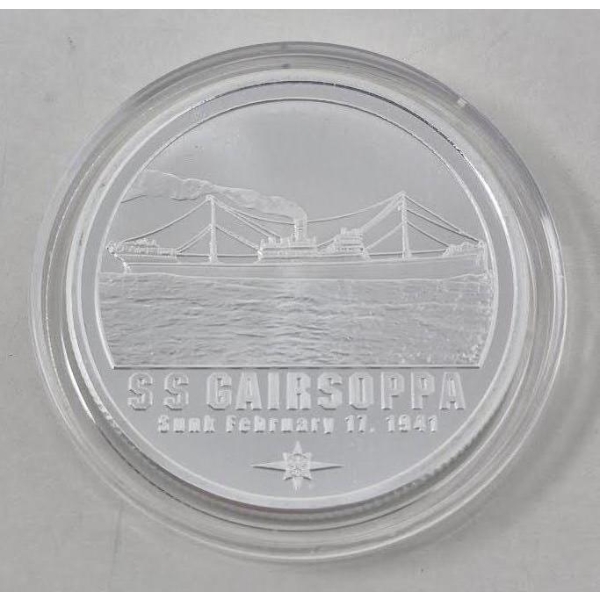 1 Oz .999 Silver Certified SS Gairsoppa Round 