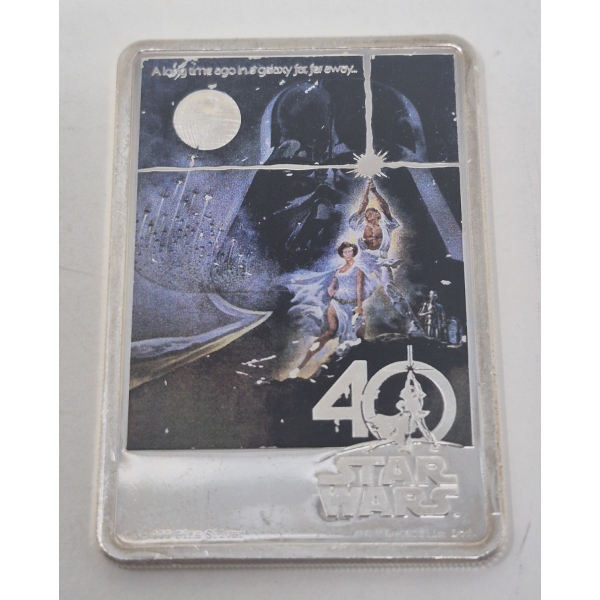1 Oz .999 Silver 40th Anniversary Star Wars Coin 