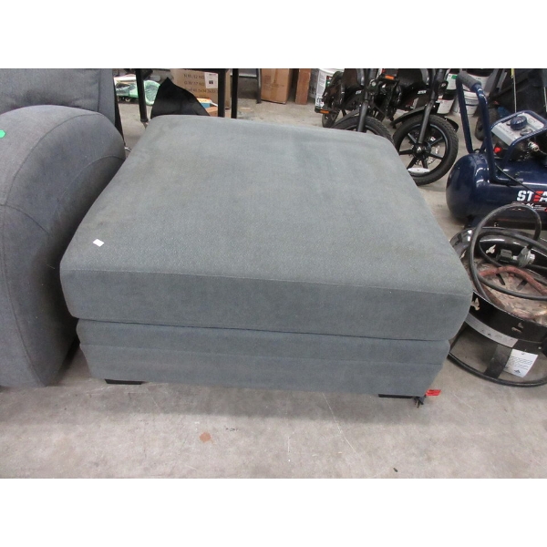 Large Grey Fabric Upholstered Ottoman