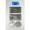 Image 1 : 4 x 1 Oz .999 Fine Titanium Bars & Rounds