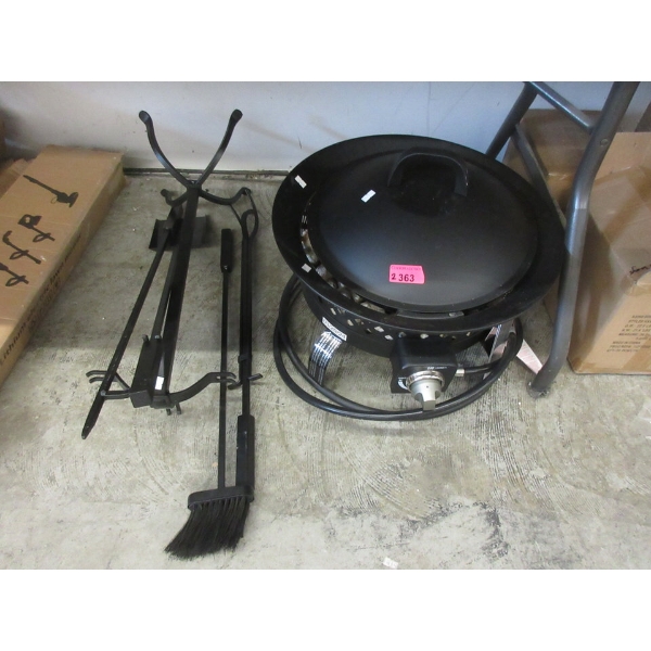 Gas Firepit & Fire Place Tools on Stand