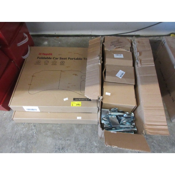 Case of New Truck Bed Mounting Bolts & 2 Car Trays
