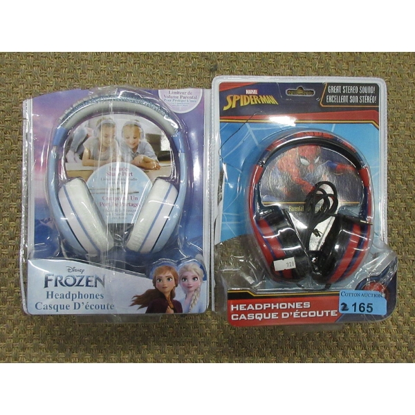 1 Disney Frozen & 1 Spiderman Child's Headphones 