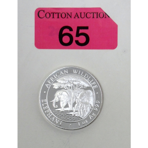 1 Oz .999 Silver 2013 African Wildlife Elephant Coin 