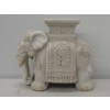 Image 1 : Ivory Ceramic Elephant Plant Stand / Stool 