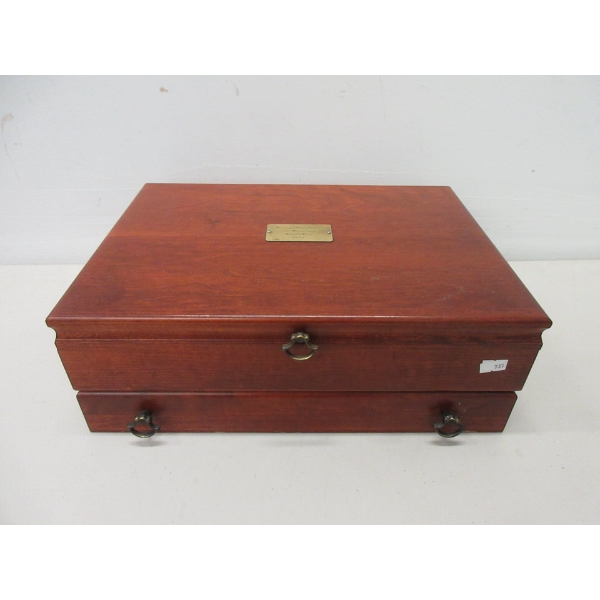 Wood Chest Full of Assorted Flatware