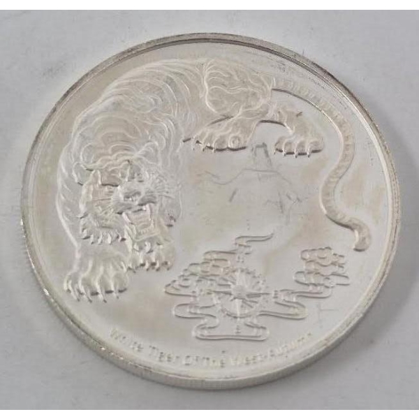 1 Oz .999 Silver White Tiger of the West Coin