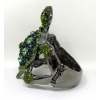Image 2 : Oversize Green Crystal Turtle Hinged Cuff Bracelet