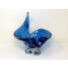Image 1 : Mid-Century Blue to Clear "Chalet" Art Glass Bowl