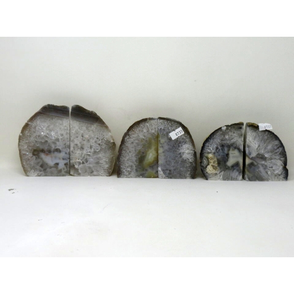 3 Sets of Crystal Agate Bookends