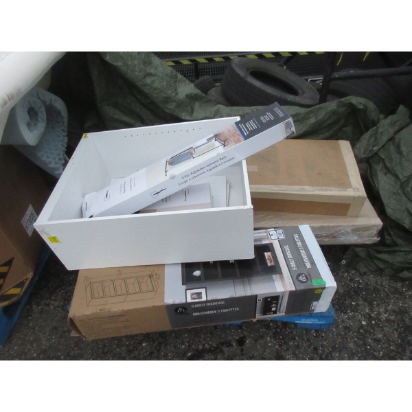 Skid of Assorted Flat Pack Furniture 