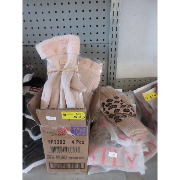 9 New Pairs of Ladies Fashion Gloves 
